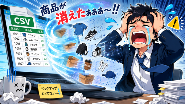 CSVで商品が消えた